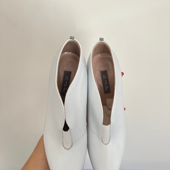 SJP By Sarah Jessica Parker Trois Slip On Leather Ankle High-Heel Booties 39 - Picture 7 of 10